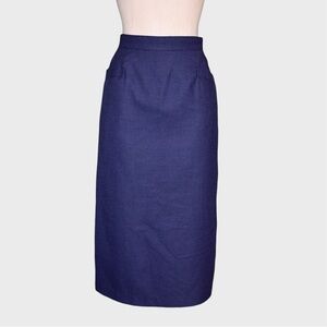 TJW Vintage Wool Blend Houndstooth Pencil Midi Skirt